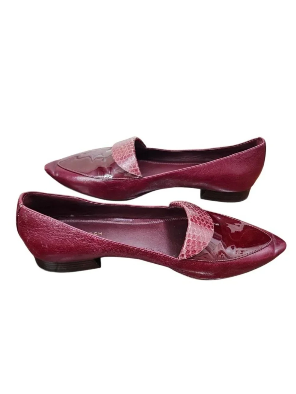 Tory Burch Burgundy Leather Pointed Toe Loafers Flats Women’s Size 9M